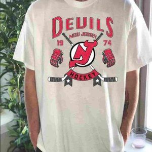 Retro Devils Hockey New Jersey Hockey Fan 1974 shirt collection tee